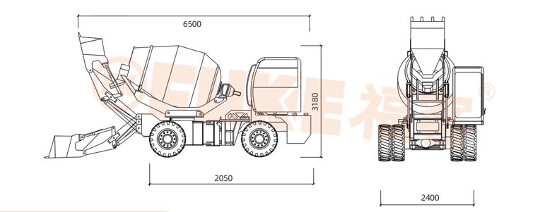 Self Loading Concrete Mixer, FK33-30
