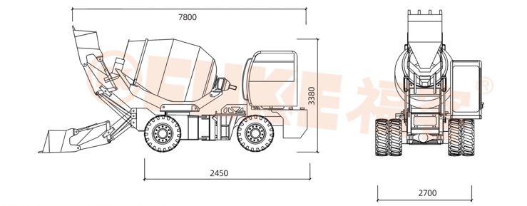 Self Loading Concrete Mixer, FK33-55