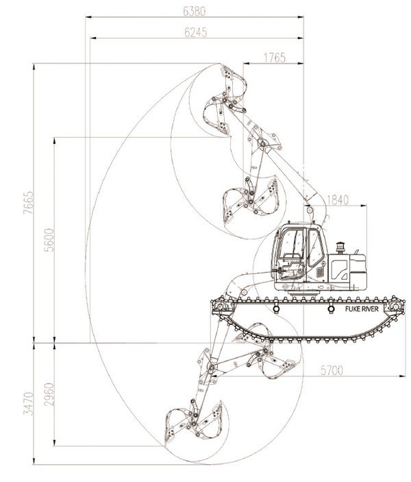 Amphibious Excavator, FK80-9C